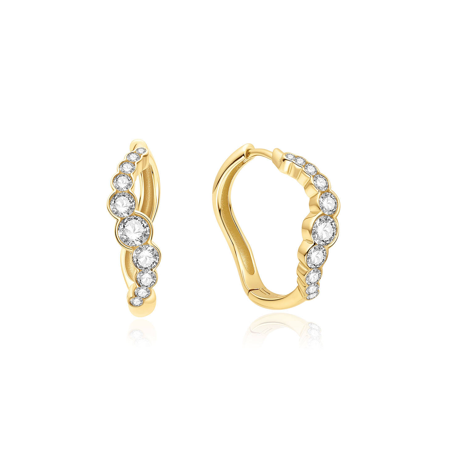  Luna Gaze - Ohrringe - Silber / 14kt GP - Zirkonia